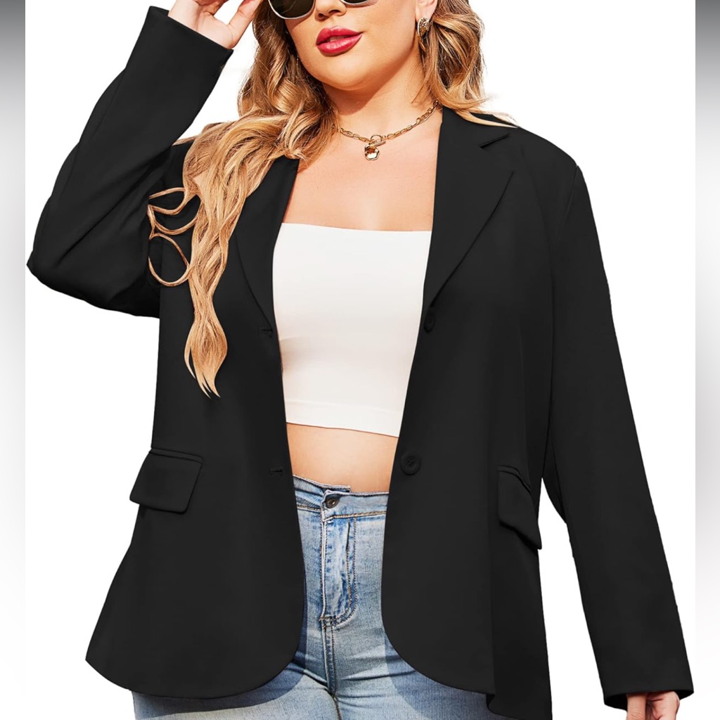 Classic Black Blazer With Notched Lapels